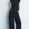 CHALECO DENIM PESPUNTES ZW COLLECTION