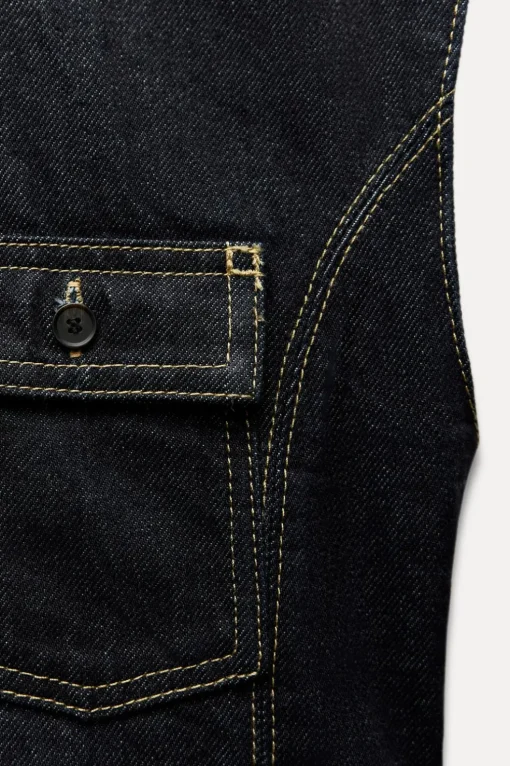 CHALECO DENIM PESPUNTES ZW COLLECTION