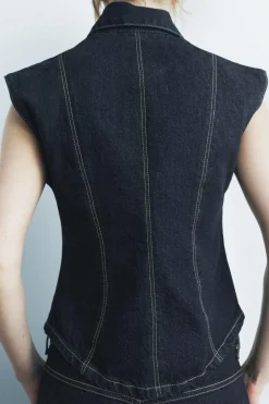 CHALECO DENIM PESPUNTES ZW COLLECTION