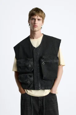 CHALECO DENIM UTILITY