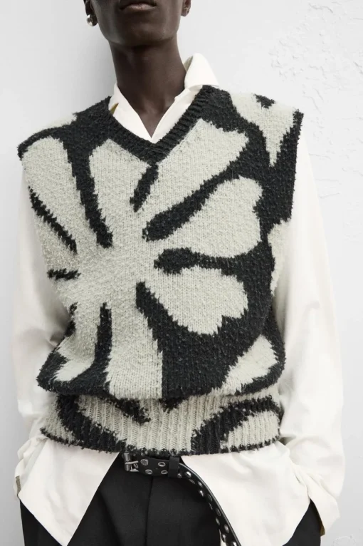 CHALECO INTARSIA FLORAL X NANUSHKA