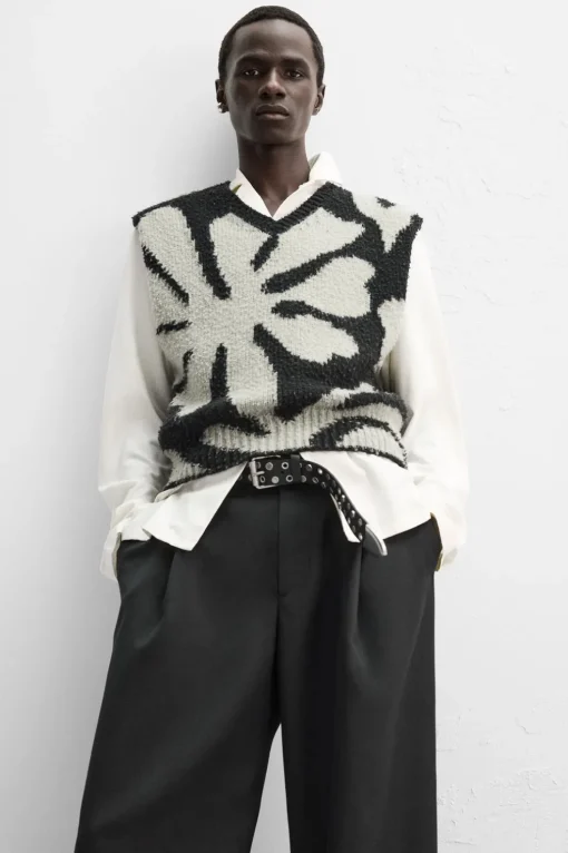 CHALECO INTARSIA FLORAL X NANUSHKA