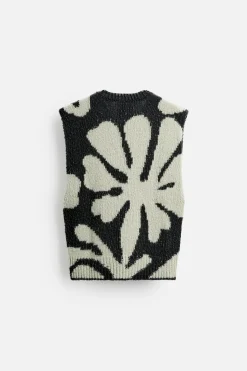 CHALECO INTARSIA FLORAL X NANUSHKA