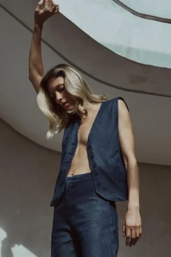 CHALECO MINIMAL DENIM ZW COLLECTION