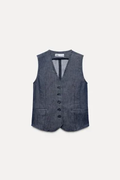 CHALECO MINIMAL DENIM ZW COLLECTION