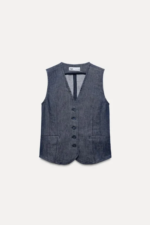CHALECO MINIMAL DENIM ZW COLLECTION