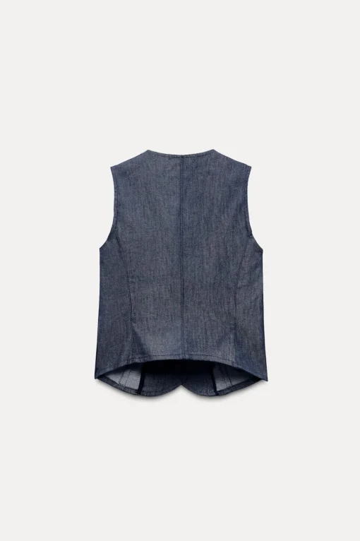 CHALECO MINIMAL DENIM ZW COLLECTION