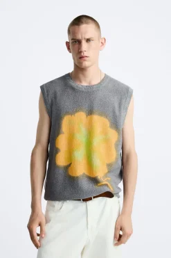 CHALECO PUNTO ESTAMPADO SPRAY
