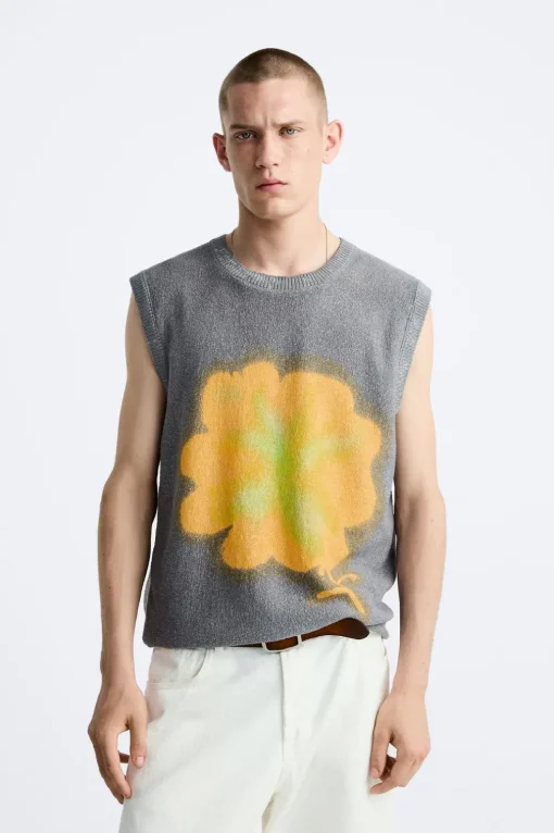 CHALECO PUNTO ESTAMPADO SPRAY