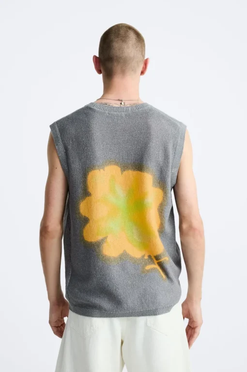 CHALECO PUNTO ESTAMPADO SPRAY