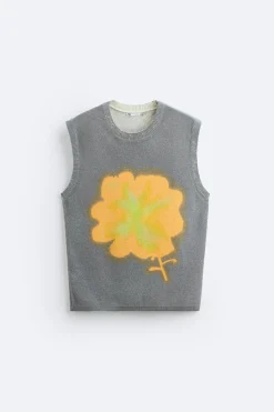 CHALECO PUNTO ESTAMPADO SPRAY