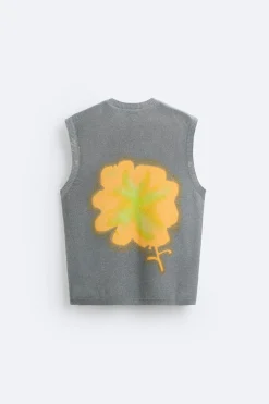 CHALECO PUNTO ESTAMPADO SPRAY