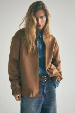 CHAQUETA BOMBER EFECTO ANTE