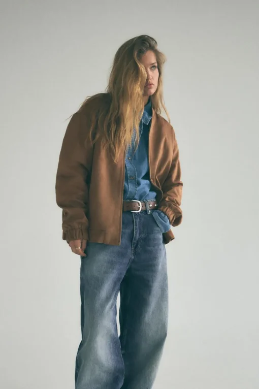 CHAQUETA BOMBER EFECTO ANTE
