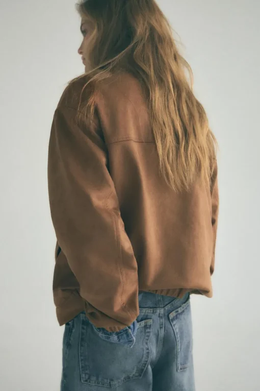 CHAQUETA BOMBER EFECTO ANTE