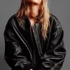CHAQUETA BOMBER OVERSIZE PIEL