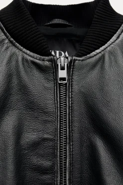 CHAQUETA BOMBER OVERSIZE PIEL