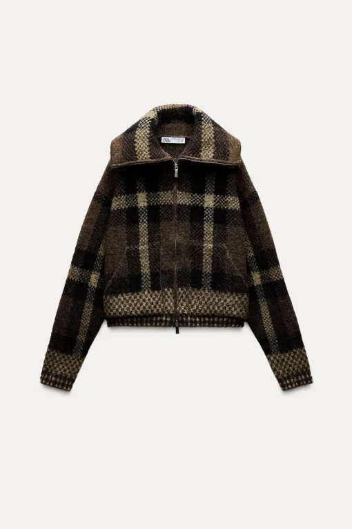 CHAQUETA BOMBER PUNTO CUADROS