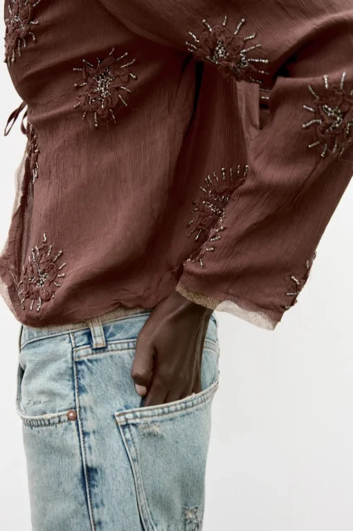 CHAQUETA CORTA BORDADOS ABALORIOS
