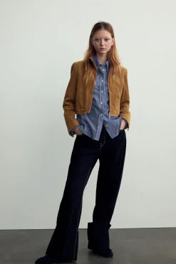 CHAQUETA CROP 100% PIEL