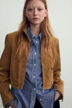 CHAQUETA CROP 100% PIEL