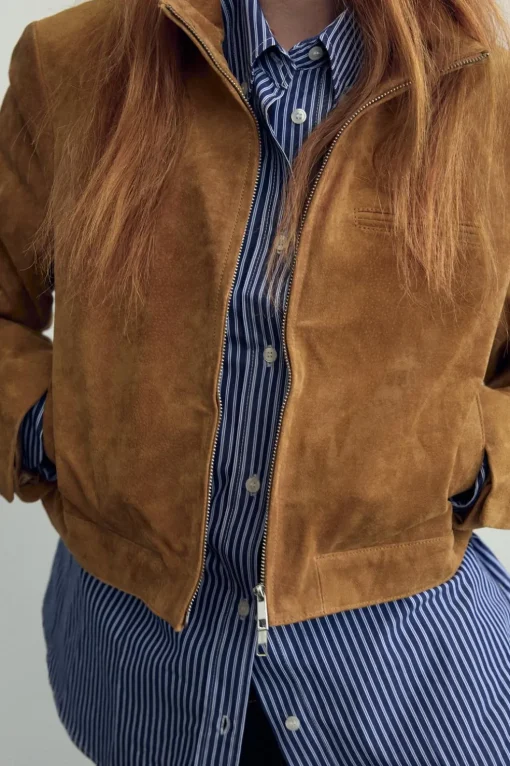 CHAQUETA CROP 100% PIEL