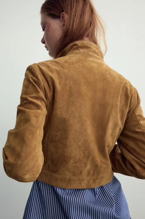 CHAQUETA CROP 100% PIEL