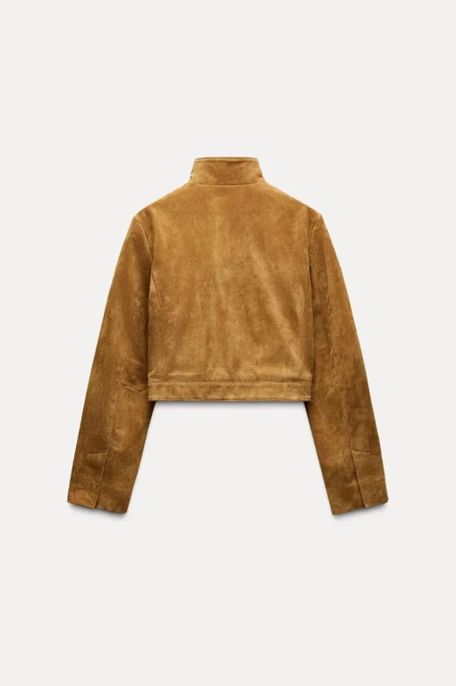 CHAQUETA CROP 100% PIEL