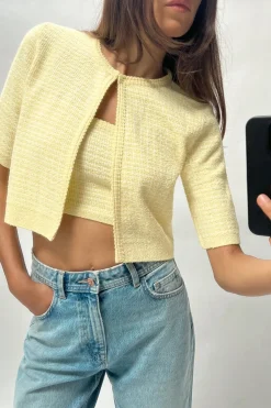 CHAQUETA CROP PUNTO
