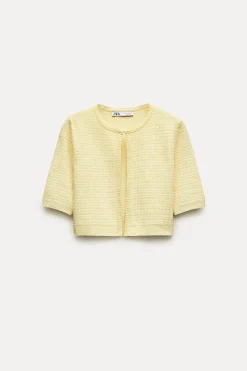 CHAQUETA CROP PUNTO