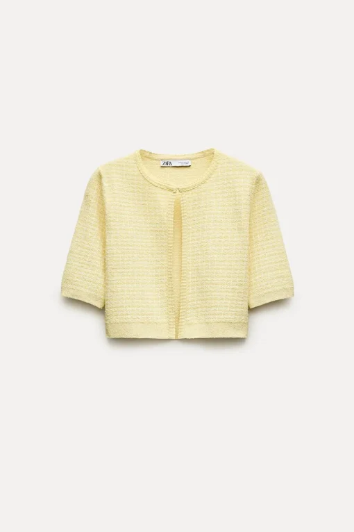 CHAQUETA CROP PUNTO