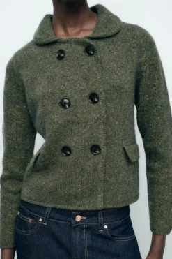 CHAQUETA CRUZADA CON LANA