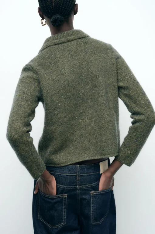 CHAQUETA CRUZADA CON LANA