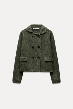 CHAQUETA CRUZADA CON LANA