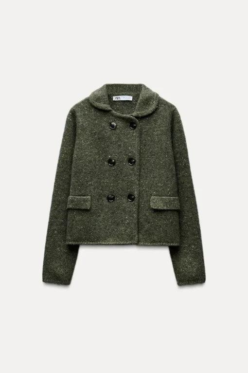 CHAQUETA CRUZADA CON LANA