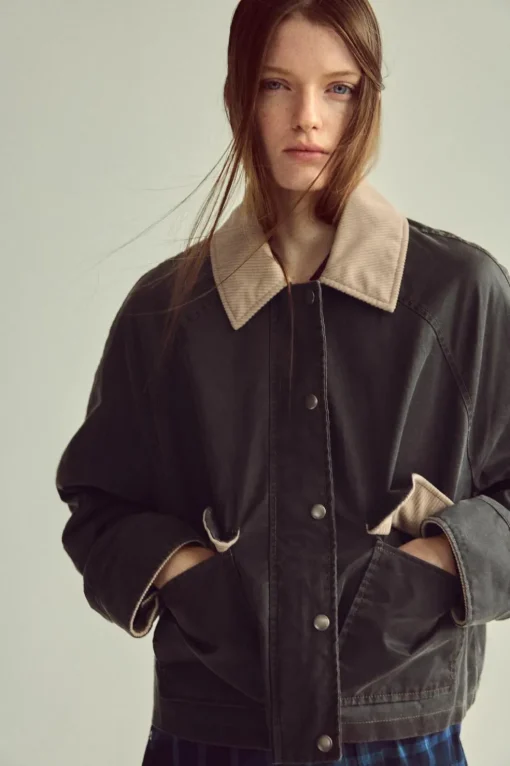 CHAQUETA ENCERADA CUELLO PANA