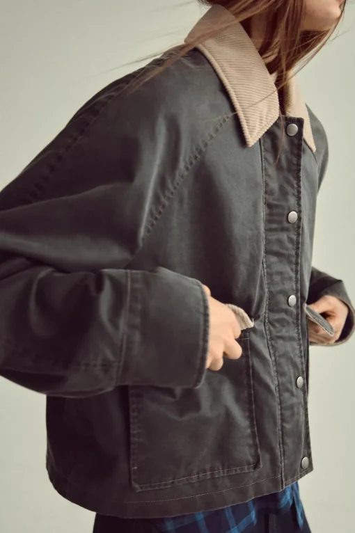 CHAQUETA ENCERADA CUELLO PANA