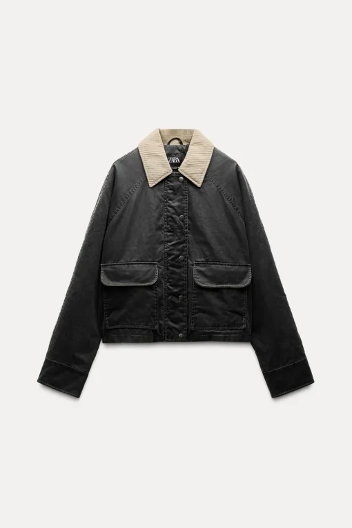CHAQUETA ENCERADA CUELLO PANA