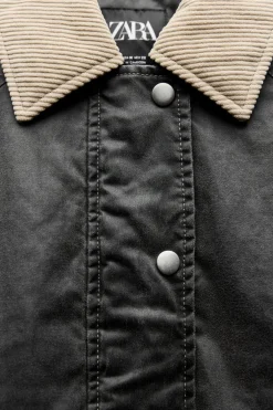 CHAQUETA ENCERADA CUELLO PANA