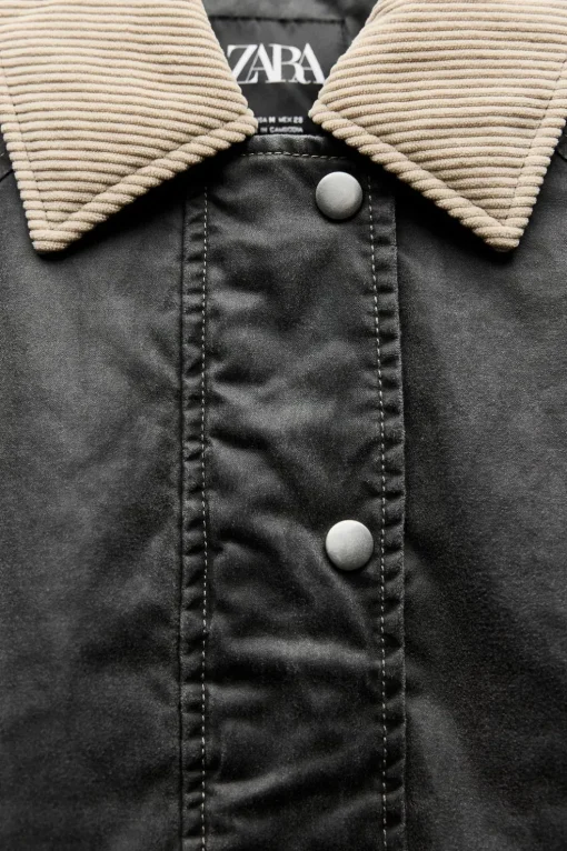 CHAQUETA ENCERADA CUELLO PANA
