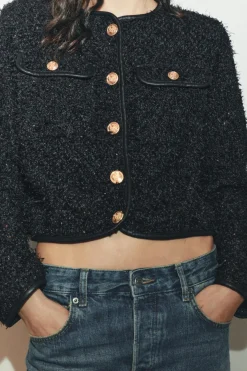 CHAQUETA ESTRUCTURA HILO METALIZADO