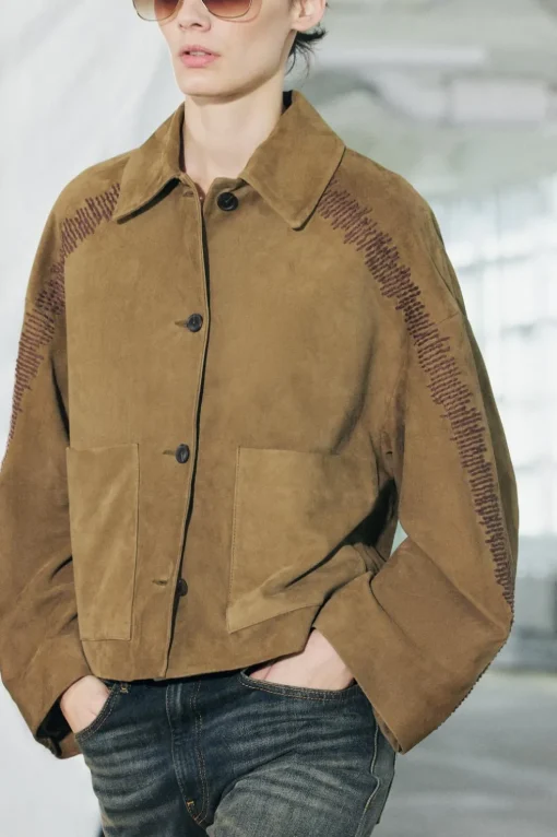 CHAQUETA PIEL BORDADA ZW COLLECTION