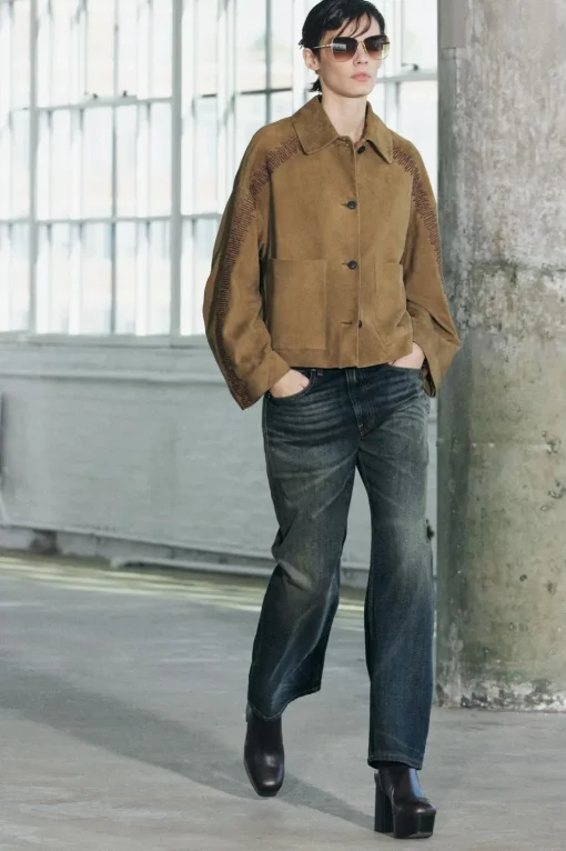 CHAQUETA PIEL BORDADA ZW COLLECTION