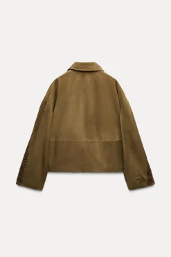 CHAQUETA PIEL BORDADA ZW COLLECTION