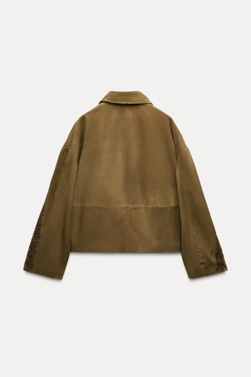CHAQUETA PIEL BORDADA ZW COLLECTION