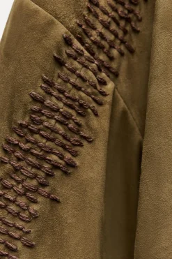 CHAQUETA PIEL BORDADA ZW COLLECTION