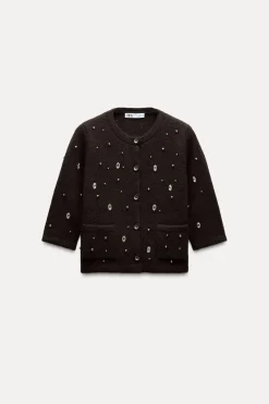 CHAQUETA PUNTO ABALORIOS JOYA