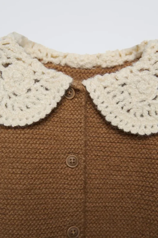 CHAQUETA PUNTO CUELLO CROCHET