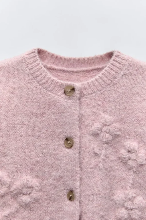 CHAQUETA PUNTO FLORES BORDADAS