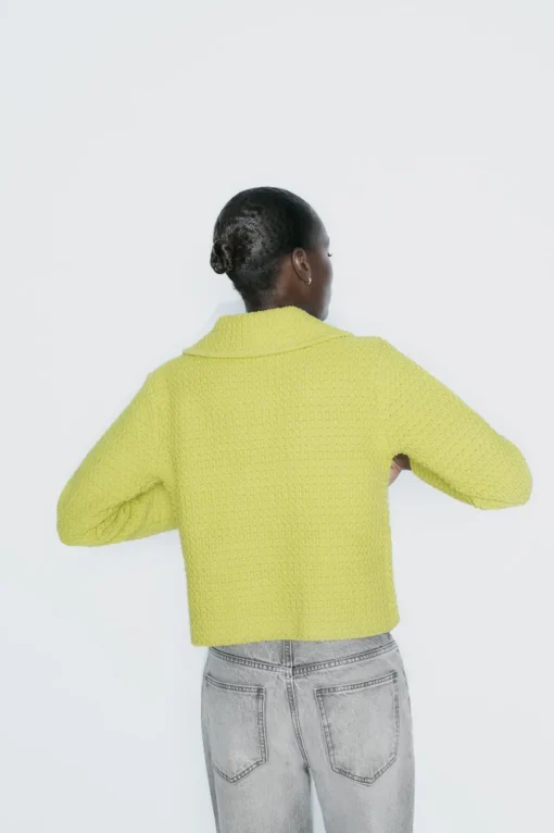 CHAQUETA PUNTO GRUESO CUELLO BOBO